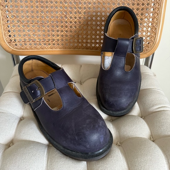 Vintage Dr. Martens T Strap Mary Jane Steel Toe Shoes Made in England Size 4 - Picture 5 of 12